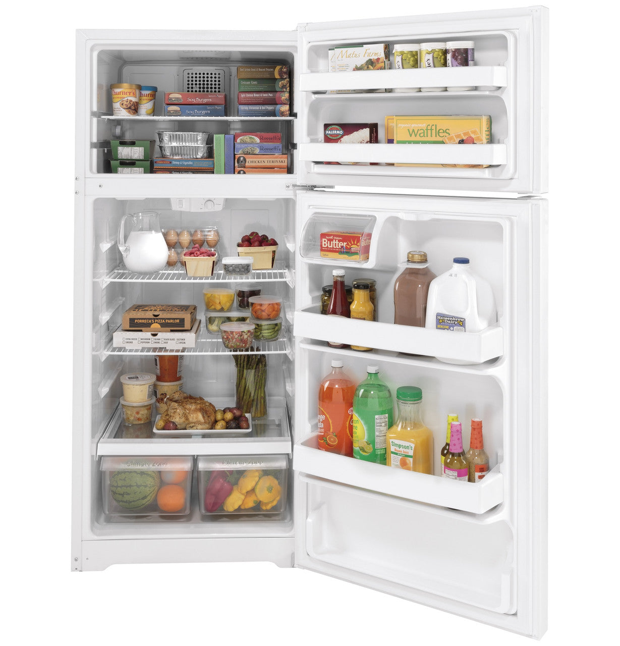 GE GTS17DTNRWW 28" Top-Freezer Refrigerator – 16.6 Cu. Ft. – White