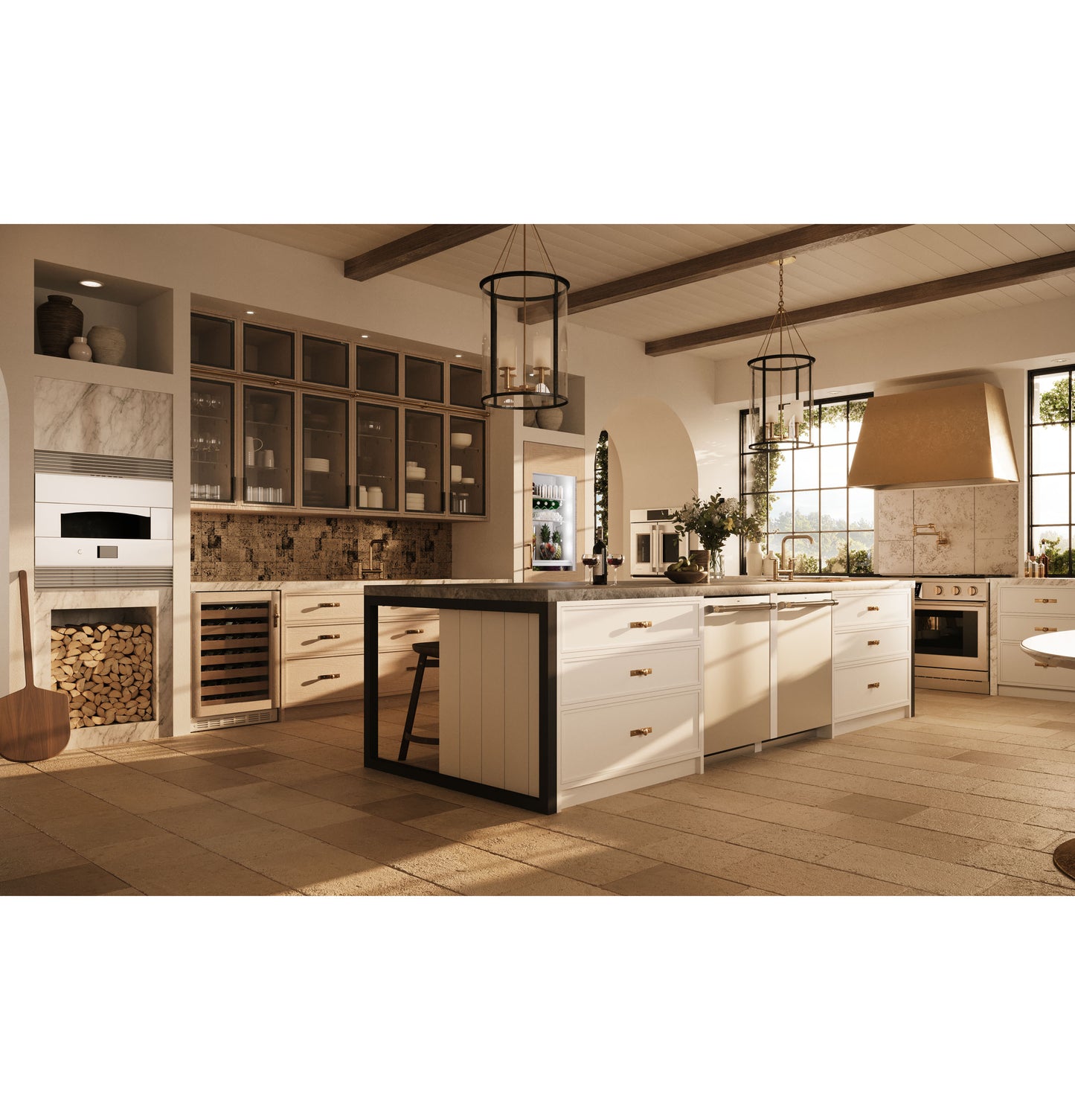 Monogram ZVC48DTB1 48" Custom Brass Wall Hood - Brass