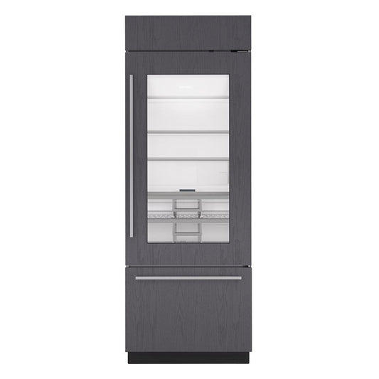 CL3050UG/O – 30" Classic Over-and-Under Refrigerator/Freezer with Glass Door - Panel Ready