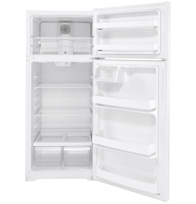 GE® ENERGY STAR® 17.5 Cu. Ft. Top‑Freezer Refrigerator – White GTE18DTNRWW