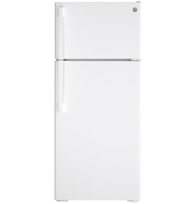 GE® ENERGY STAR® 17.5 Cu. Ft. Top‑Freezer Refrigerator – White GTE18DTNRWW