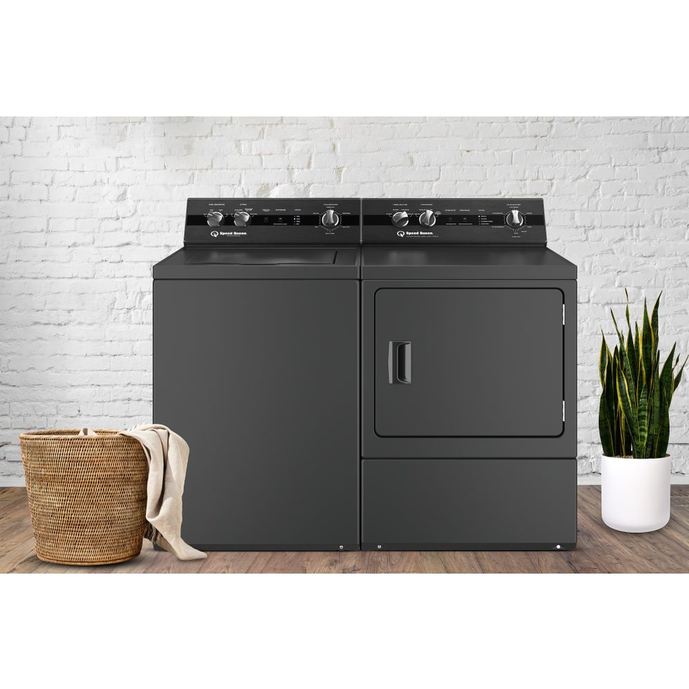 Speed Queen TC5003BN & DC5004BE Matte Black Laundry Pair