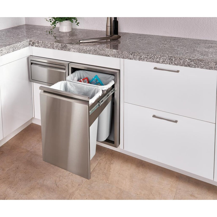 Wolf 827370 18" Outdoor Double Trash & Recycling Drawer – Stainless Steel