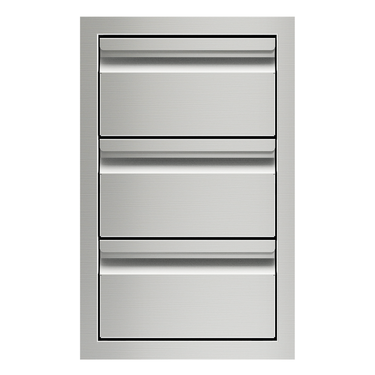 Wolf 827606 13" Outdoor Triple Storage Drawers β Stainless Steel