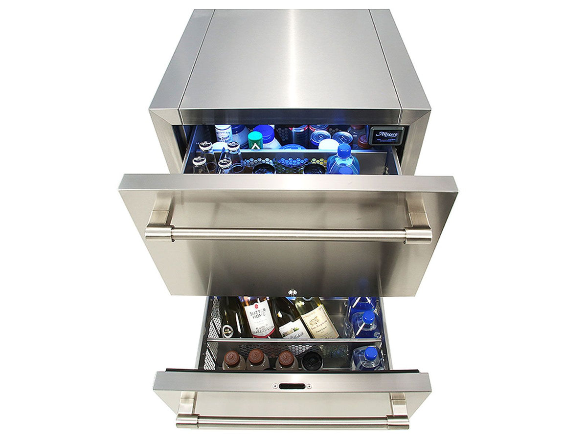 Alfresco AR-24D 24" PolarCore™ Two-Drawer Outdoor Refrigerator