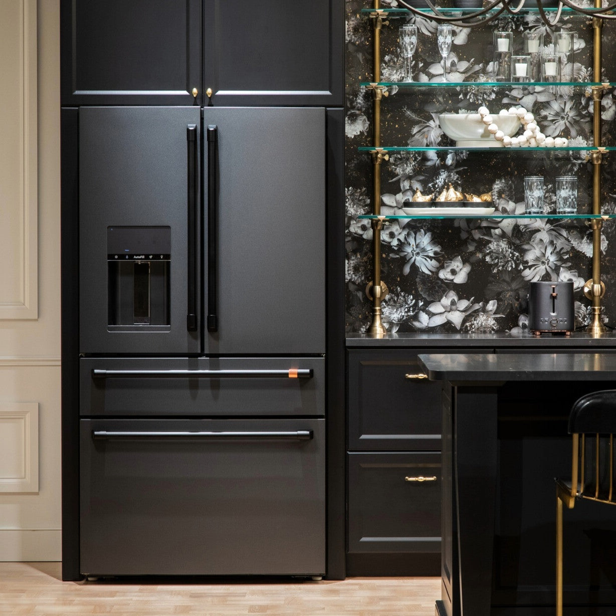 Café CXE22DP3PD1 22.3 Cu. Ft. Smart Counter-Depth 4-Door French Door Refrigerator