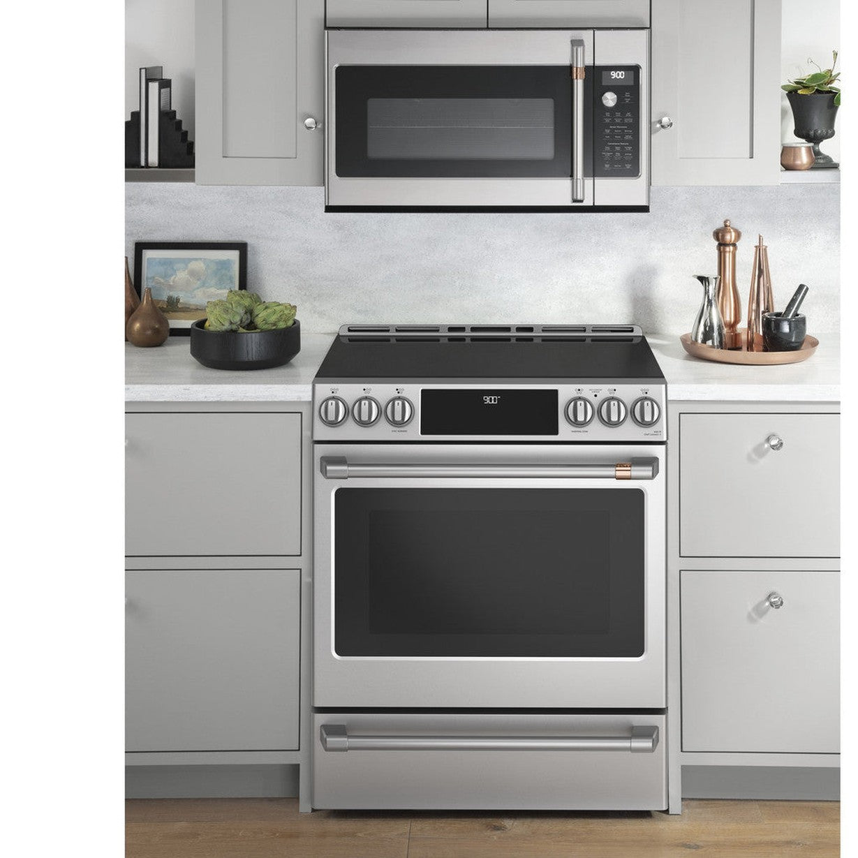 Cafe CHS900P2MS1 30" Smart Slide-In Induction and Convection Range with Warming Drawer