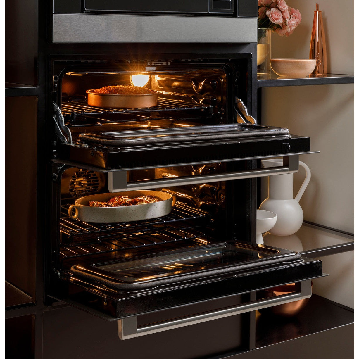 Cafe CTS92DM2NS5 30" Smart Built-In Twin Flex Wall Oven
