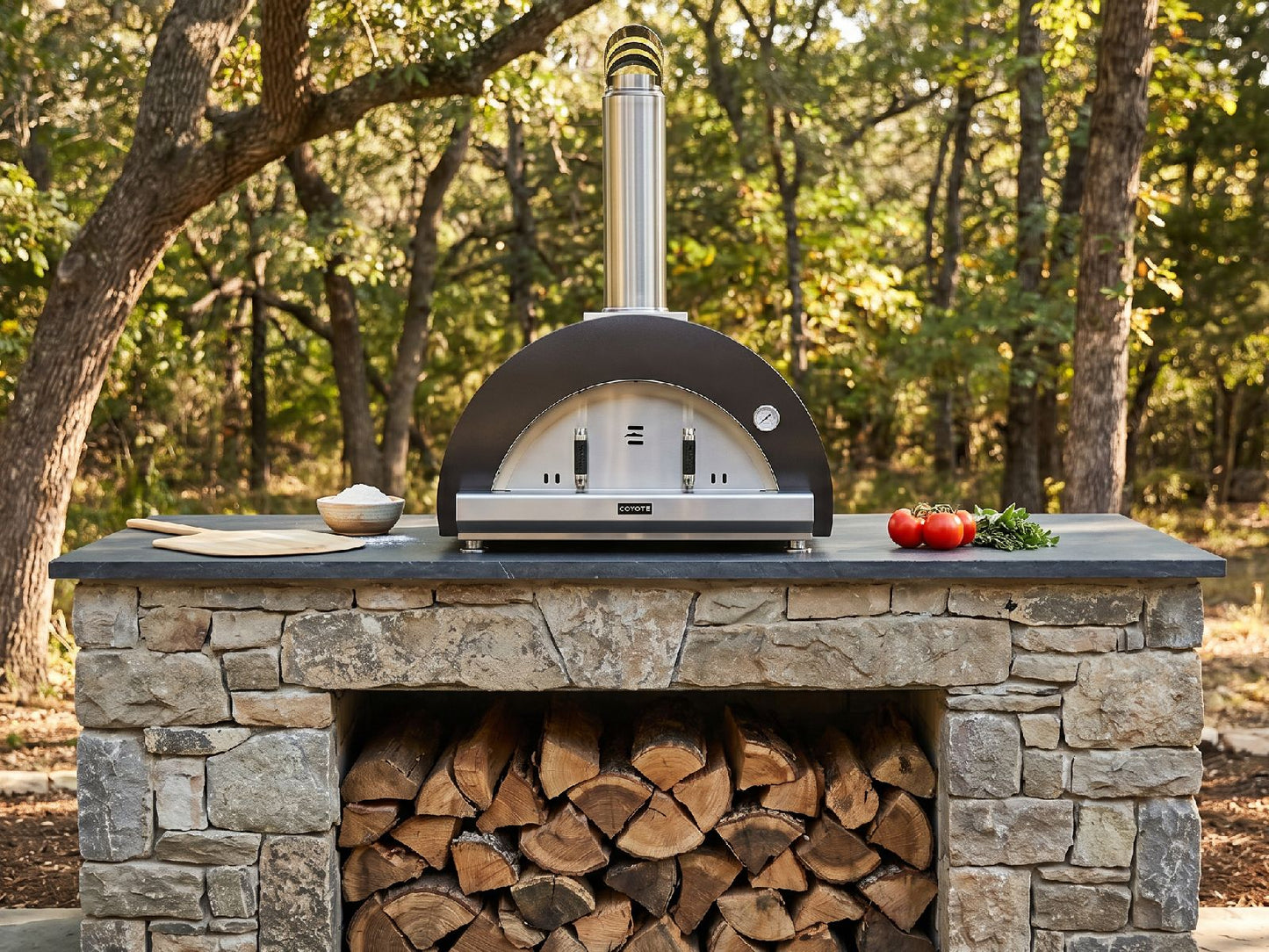 Coyote C1PZ40WMB 40" DUOMO Wood-Fired Pizza Oven β Matte Black
