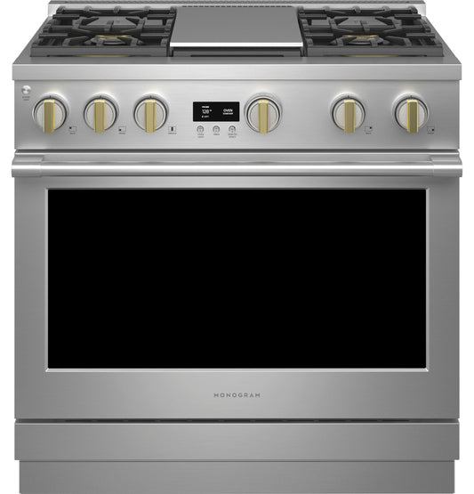 Monogram 36" ZGP364NDTSS Gas Range with 4 Burners and Griddle