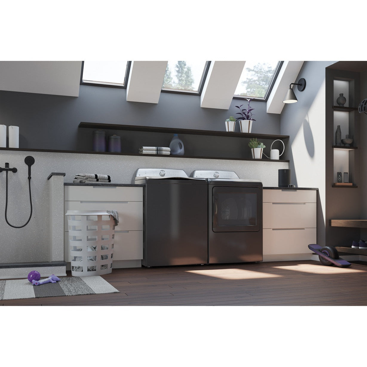 GE Profile PTD60EBPRDG 27" Smart Electric Dryer 7.4 Cu. Ft. with Sensor Dry – Diamond Gray