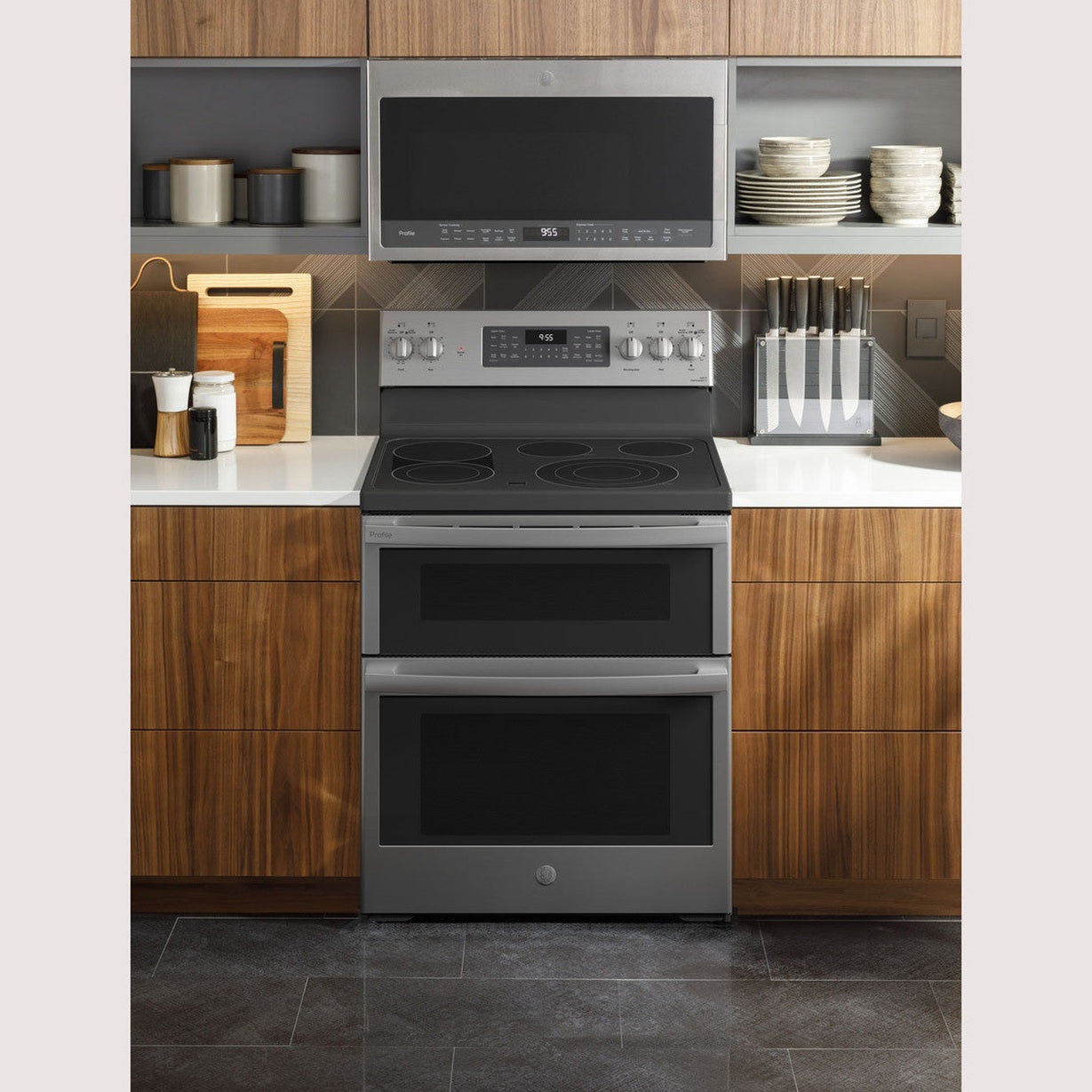 GE Profile PB965YPFS 30" 6.6 Cu. Ft. Smart Freestanding Electric Double Oven Convection Range with No Preheat Air Fry