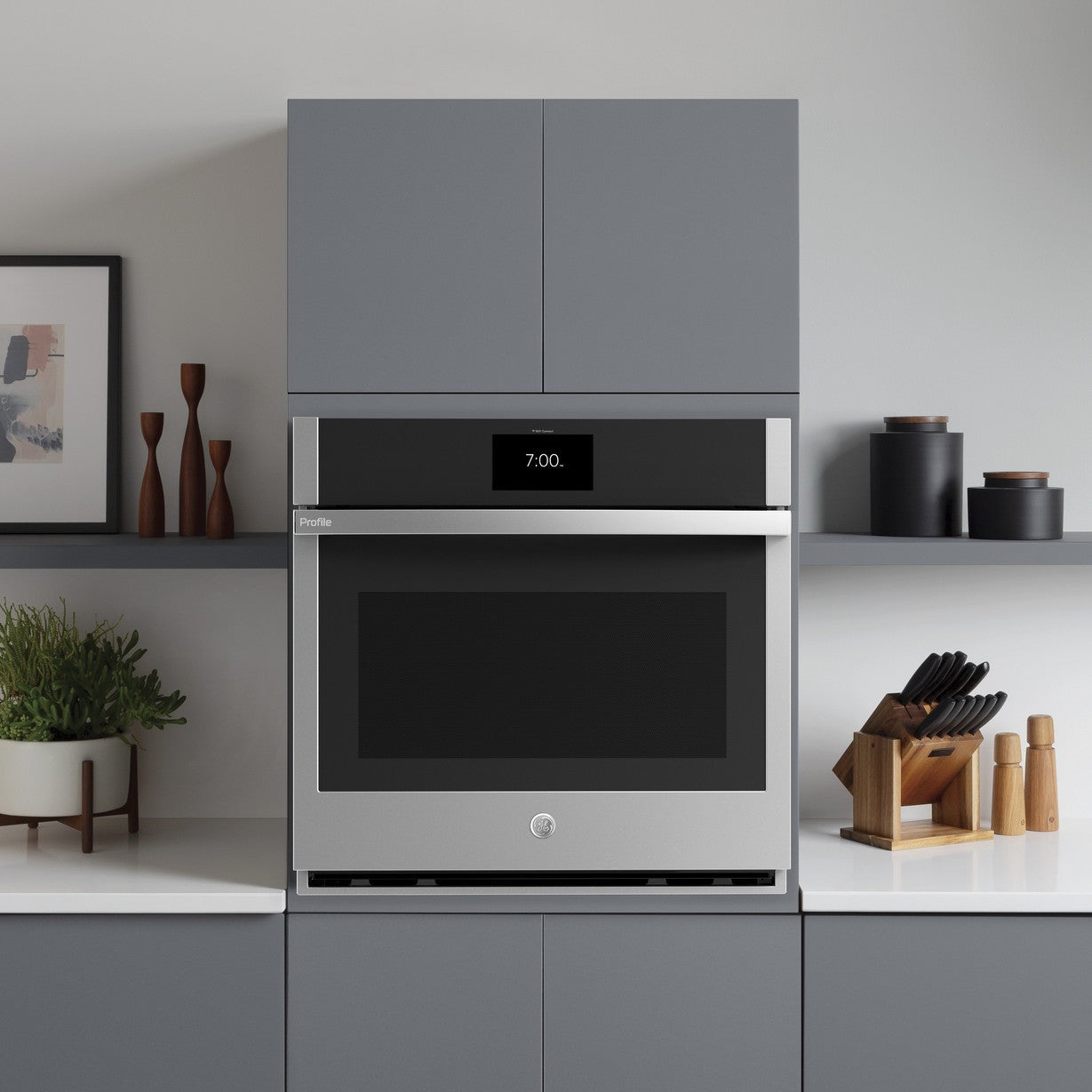 GE Profile PTS7000SNSS 30" 5.0 Cu. Ft. Smart Built-In Convection Single Wall Oven with No Preheat Air Fry