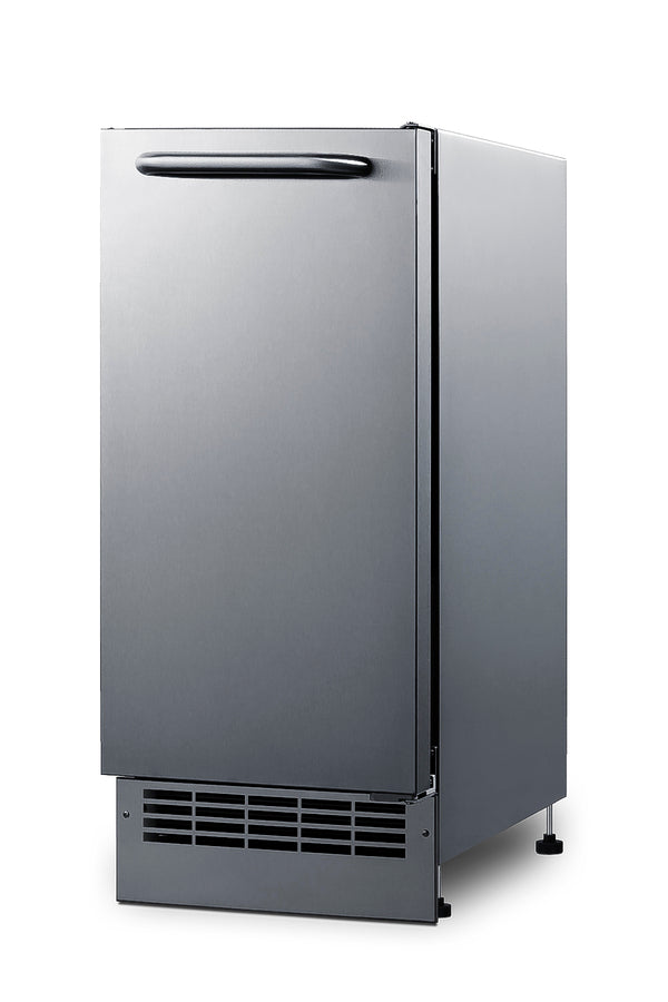 Summit BIM26H34 15" Built-In/Freestanding Drain-Free Icemaker – Stainless Steel