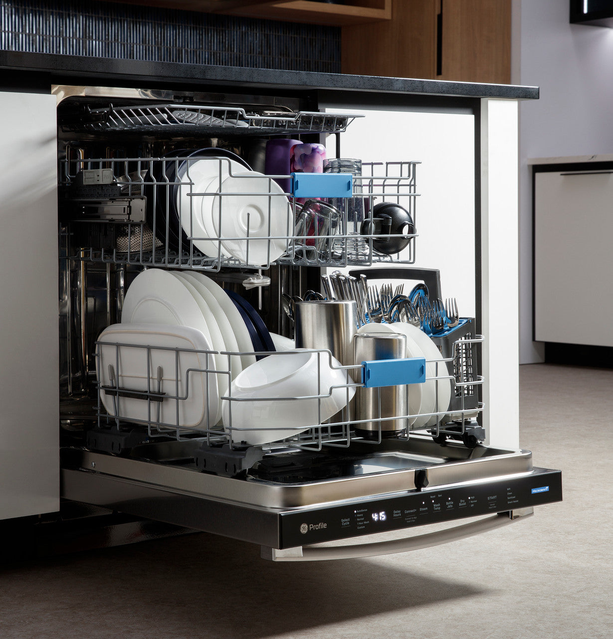 GE Profile ENERGY STAR PDT715SYVFS Top Control with Stainless Steel Interior Dishwasher with Sanitize Cycle