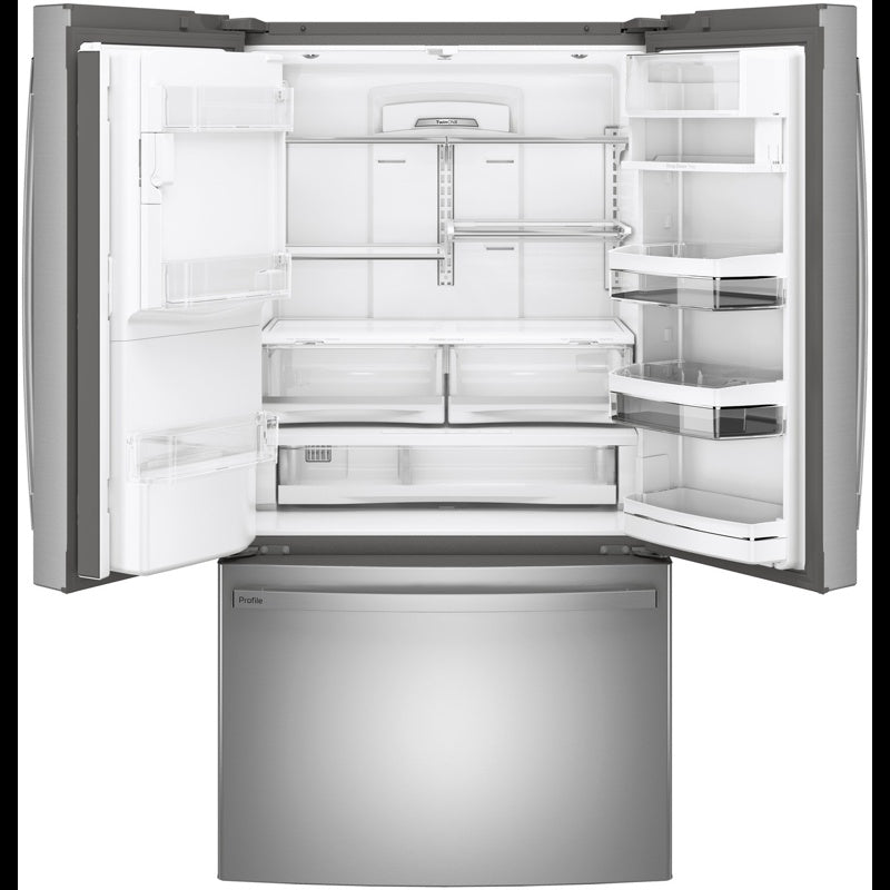 GE Profile™ ENERGY STAR® 22.1 Cu. Ft. Counter-Depth Fingerprint Resistant French-Door Refrigerator with Hands-Free AutoFill