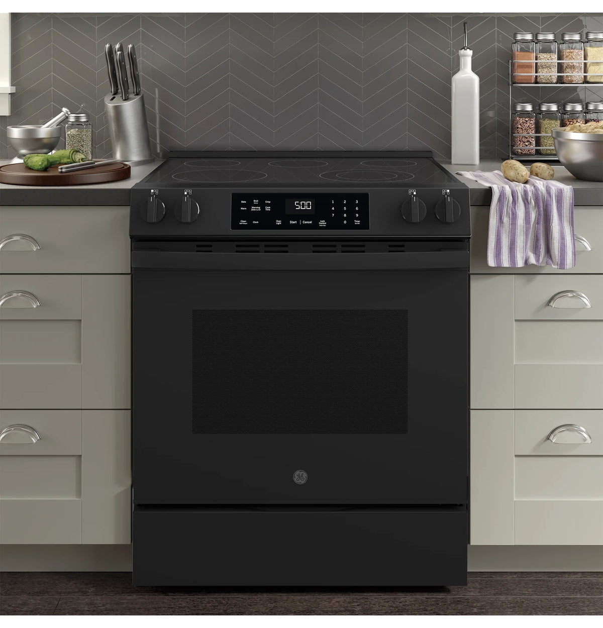 GE GRS500PVBB ENERGY STAR® 30" Slide-In Electric Range with Crisp Mode