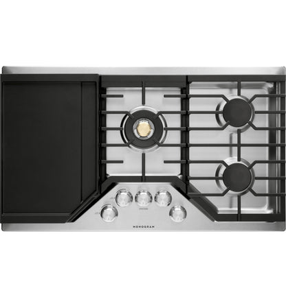 Monogram ZGU36RSLSS 36" Gas Cooktop with 5 Burners & Tri-Ring Burner - Stainless Steel