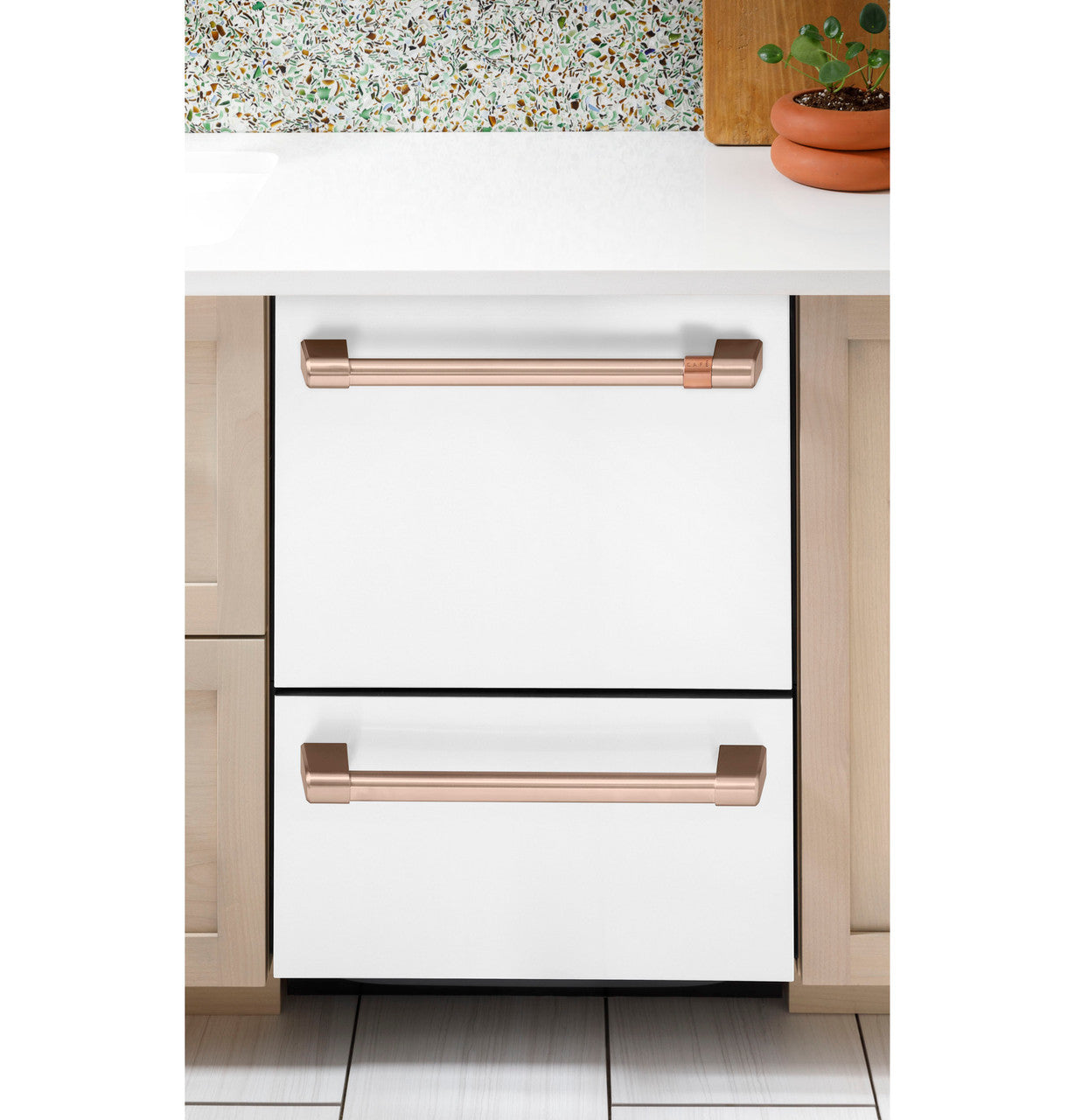 Cafe CDD420P4TW2 24" Double Drawer Dishwasher in Matte White