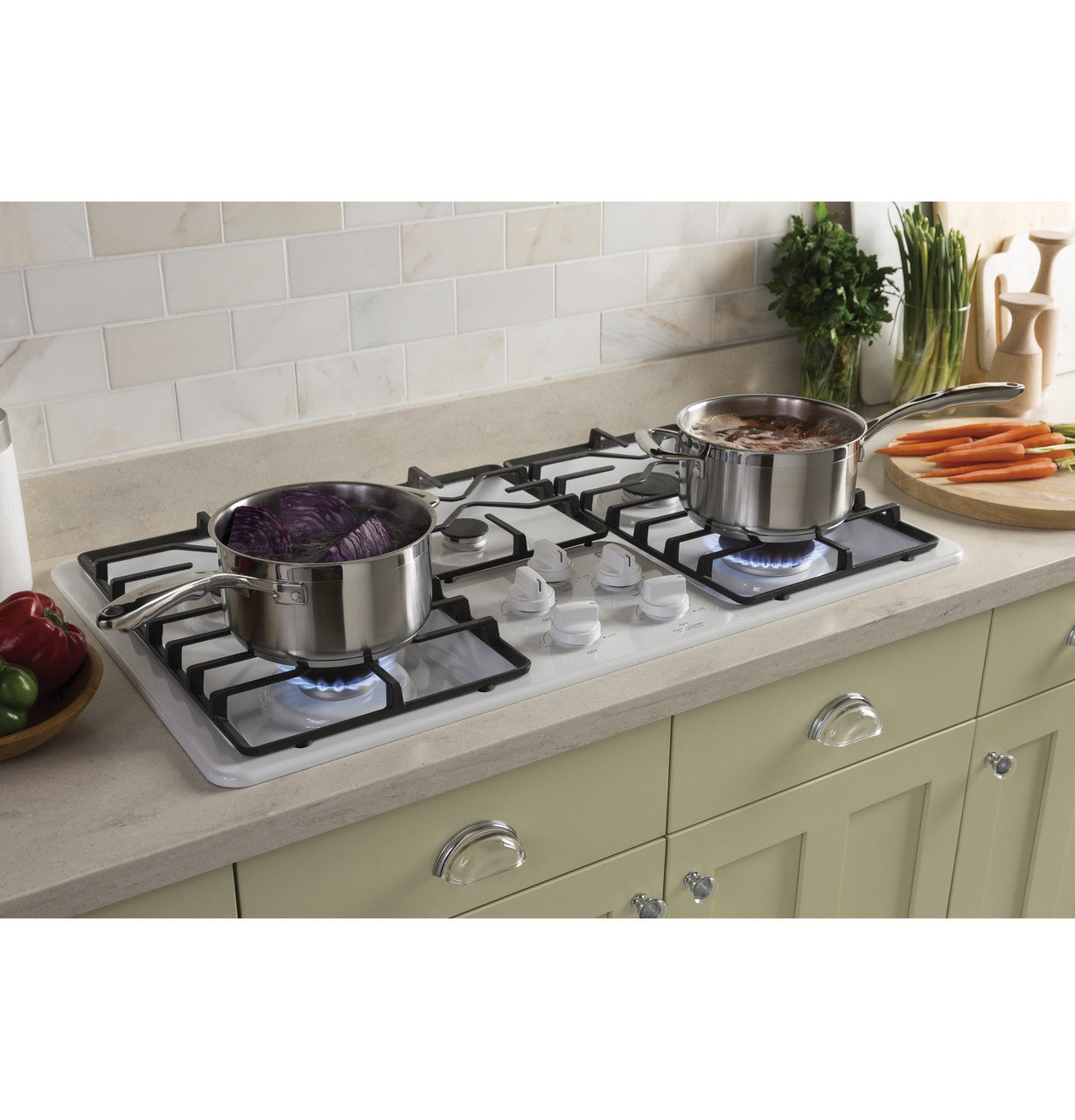 GE JGP3036DLWW 36" Built-In Gas Cooktop – White