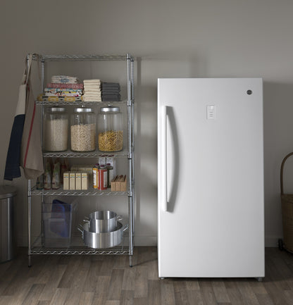 GE FUF17SMRWW 17.3 Cu. Ft. Frost-Free Upright Freezer, Garage Ready – White