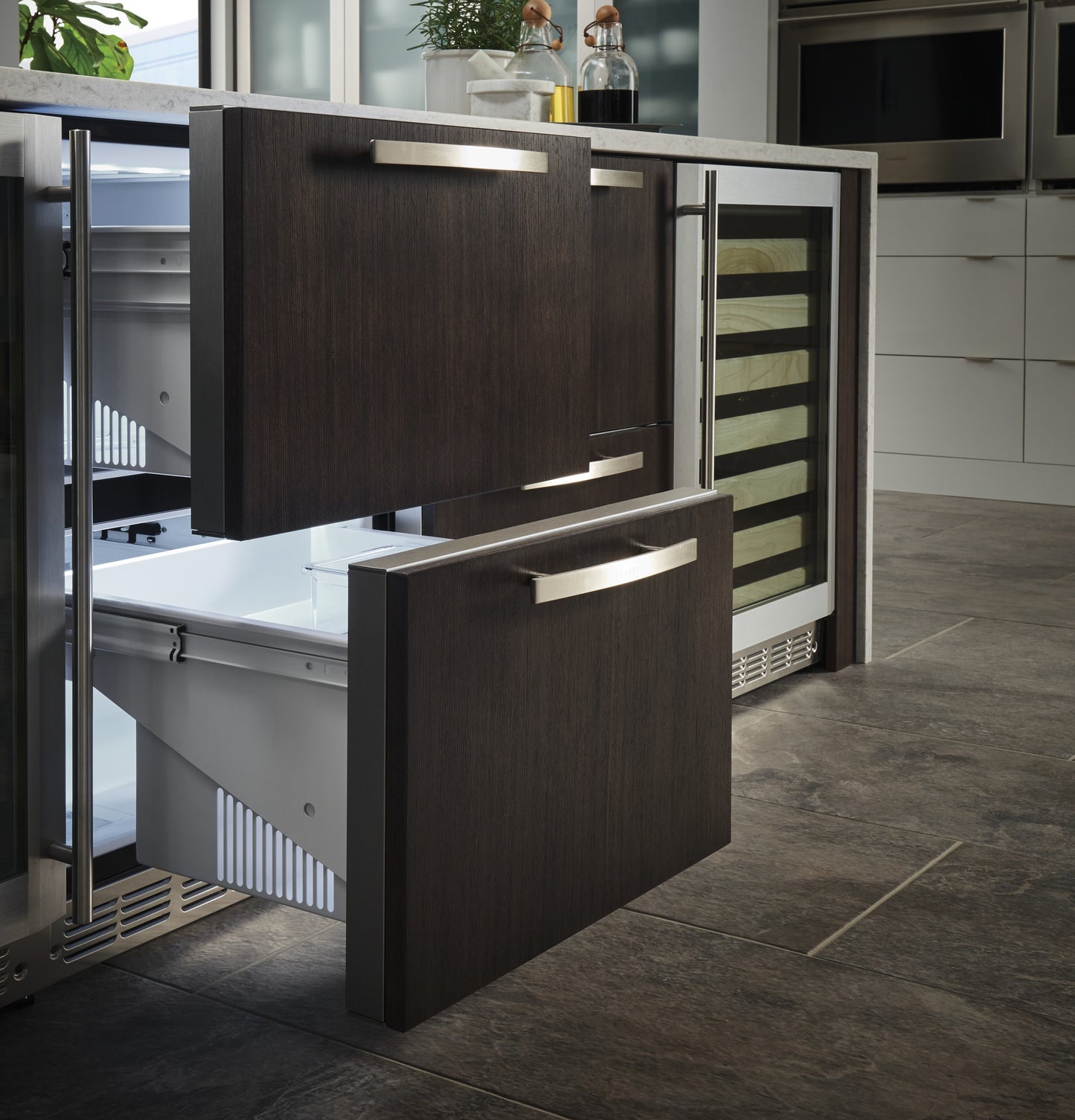 Monogram ZIDI240HII 24" Panel-Ready Built-In Double-Drawer Refrigerator