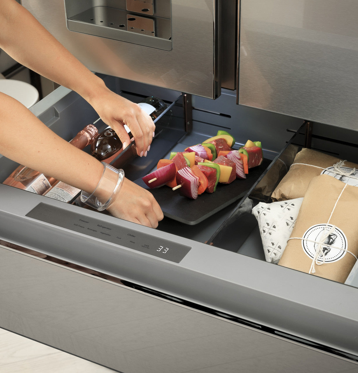 Café CXE22DM5PS5 22.3 Cu. Ft. Smart Counter-Depth 4-Door French Door Refrigerator