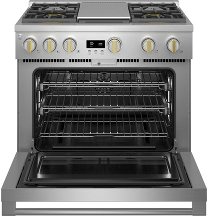 Monogram 36" ZGP364NDTSS Gas Range with 4 Burners and Griddle