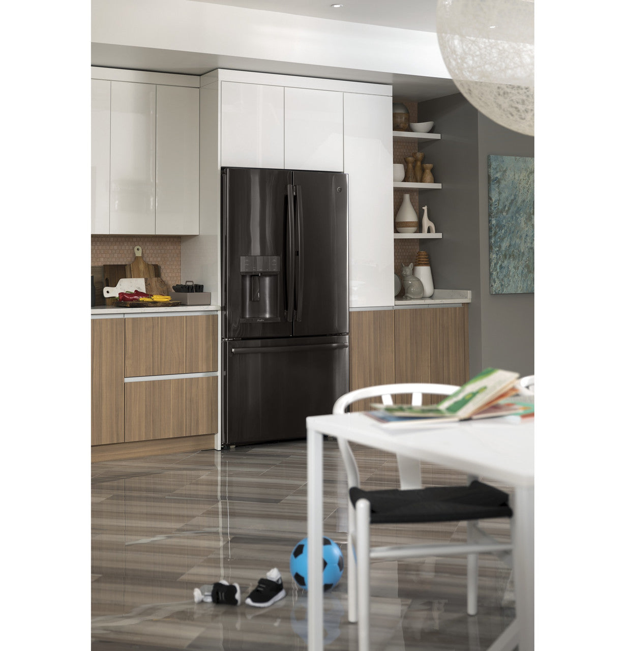 GE Profile PYE22KBLTS 36" Counter-Depth French Door Refrigerator with Hands-Free AutoFill – Black Stainless, ENERGY STAR®
