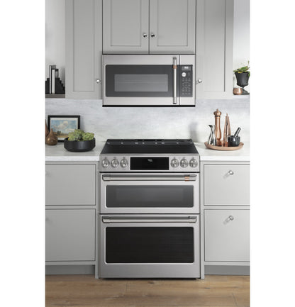 Cafe CES750P2MS1 30" Smart Slide-In Radiant and Convection Double-Oven Range