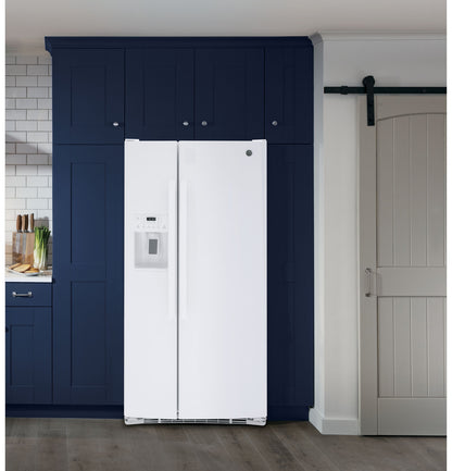 GE GSS23GGPWW 33" Side-by-Side Refrigerator with External Dispenser - White