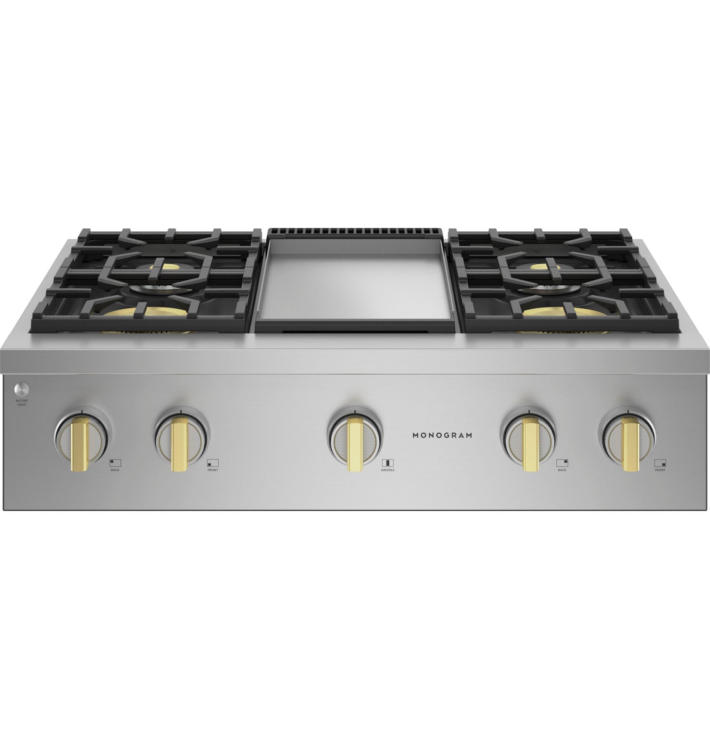 Monogram ZGU364NDTSS 36" Professional Gas Rangetop with 4 Burners & Griddle - Stainless Steel