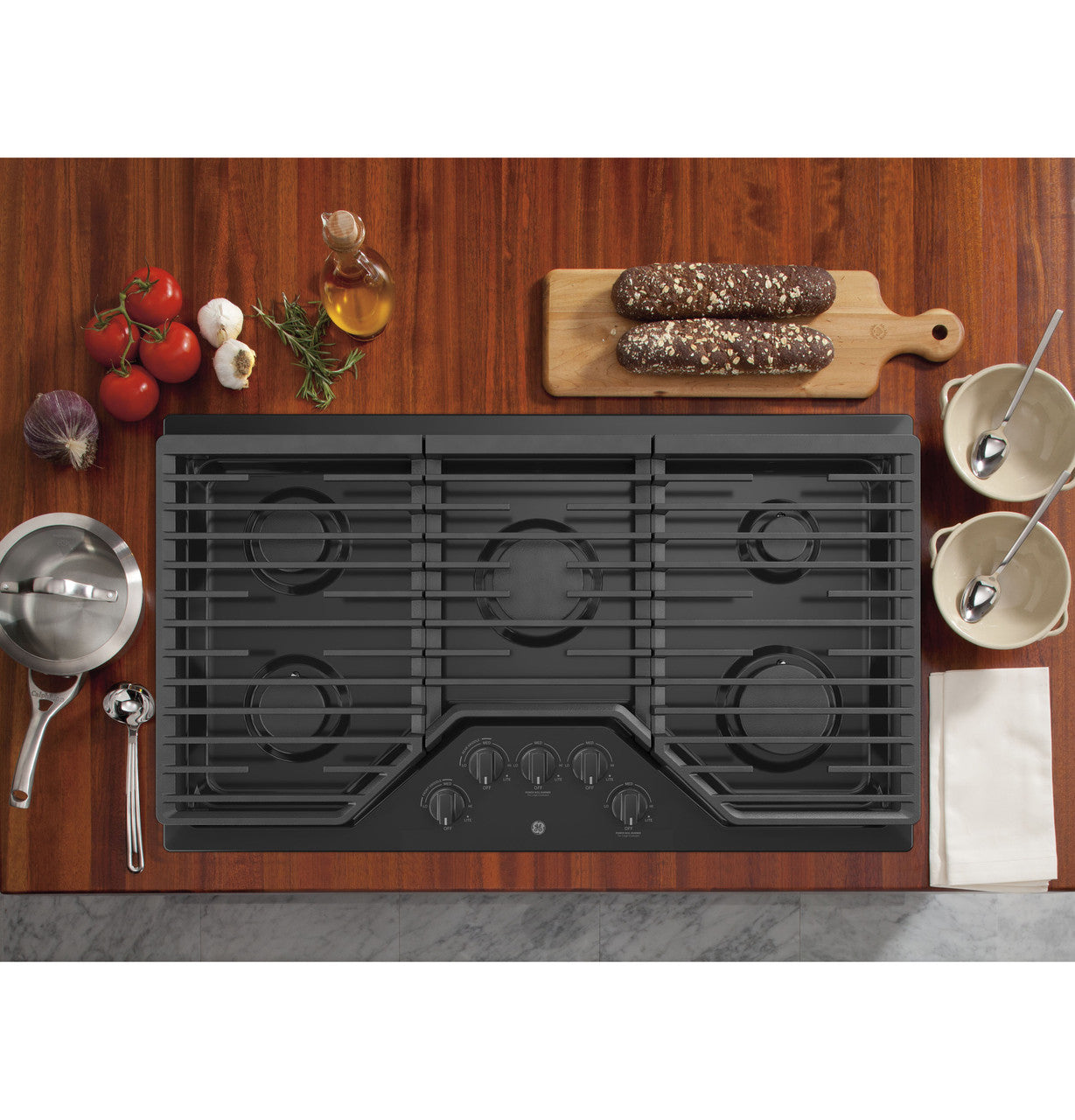 GE JGP5036DLBB 36" Built-In Gas Cooktop – Black