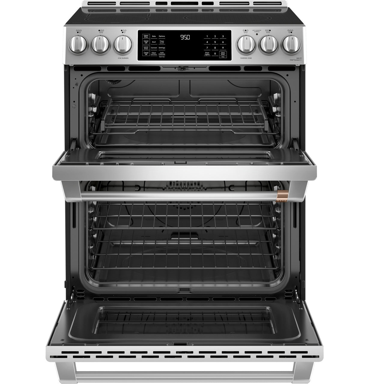 Cafe CES750P2MS1 30" Smart Slide-In Radiant and Convection Double-Oven Range
