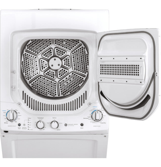 GE® Unitized Spacemaker® 24" electric laundry center – White