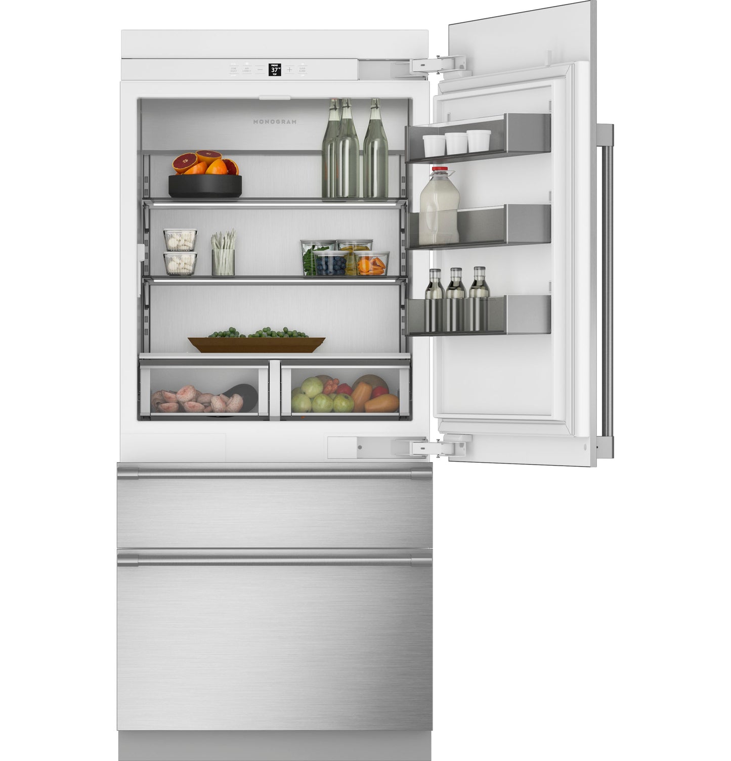 Monogram 36" Panel-Ready Integrated Bottom-Freezer Refrigerator - Right Hinge