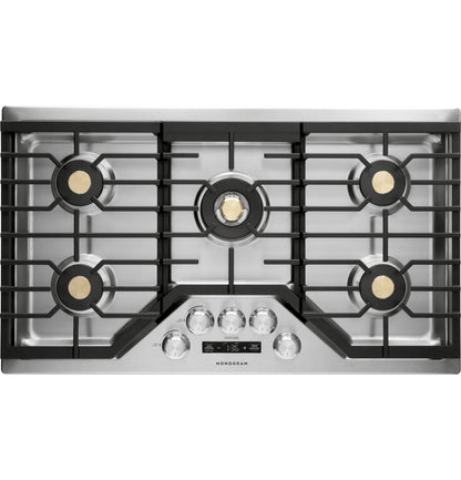 Monogram ZGU36ESLSS 36" Gas Cooktop with 5 Burners & Tri-Ring Burner - Stainless Steel