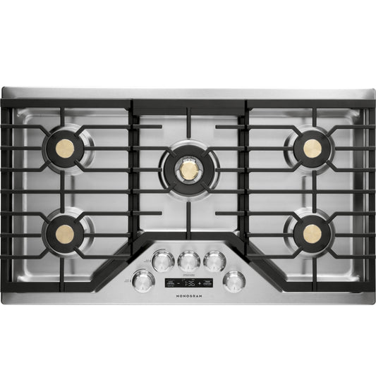 Monogram ZGU36ESLSS 36" Gas Cooktop with 5 Burners & Tri-Ring Burner - Stainless Steel