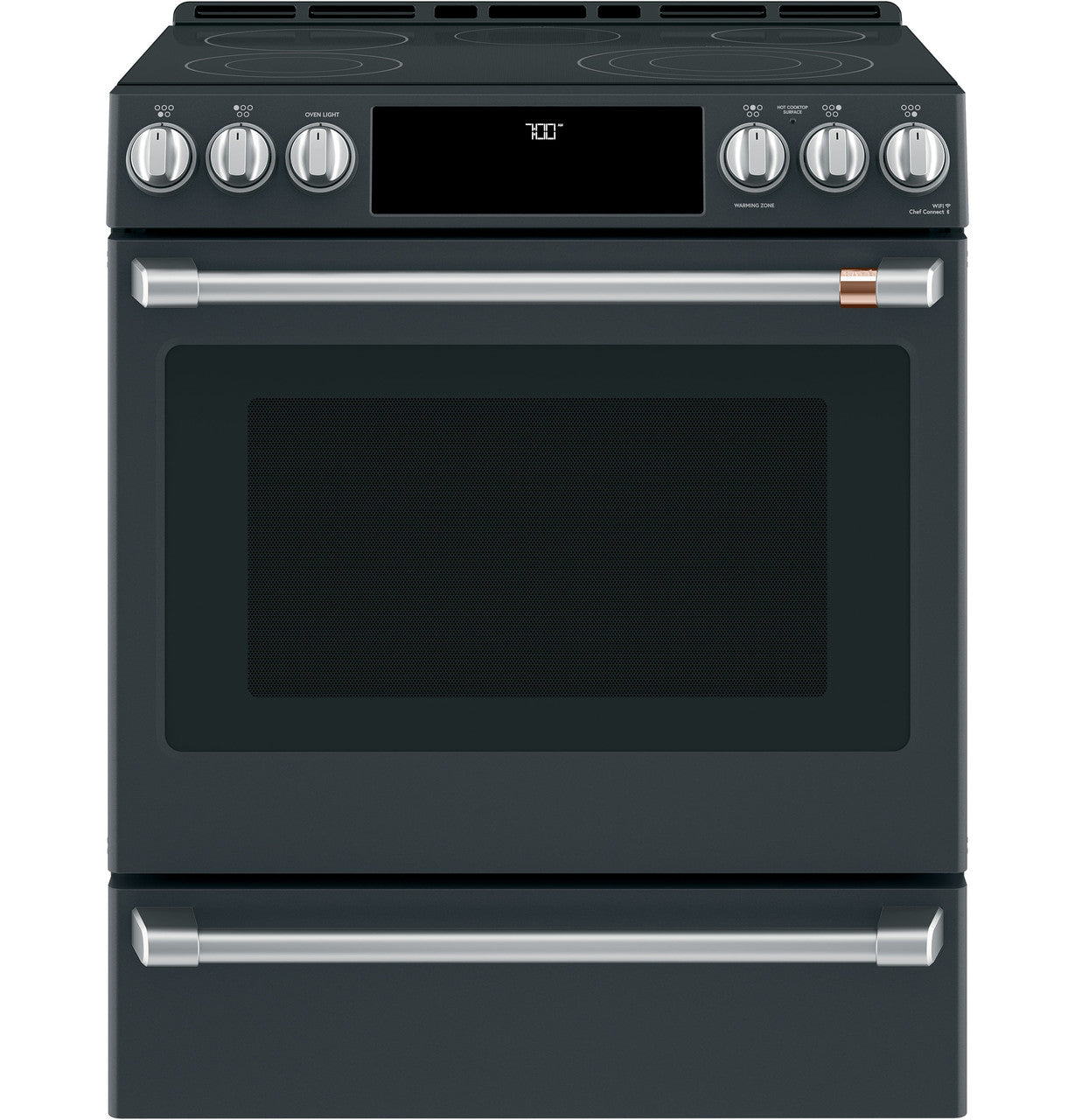 Cafe CES700P3MD1 30" Smart Slide-In Radiant and Convection Range with Warming Drawer