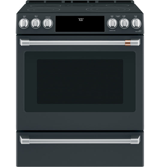 Cafe CES700P3MD1 30" Smart Slide-In Radiant and Convection Range with Warming Drawer