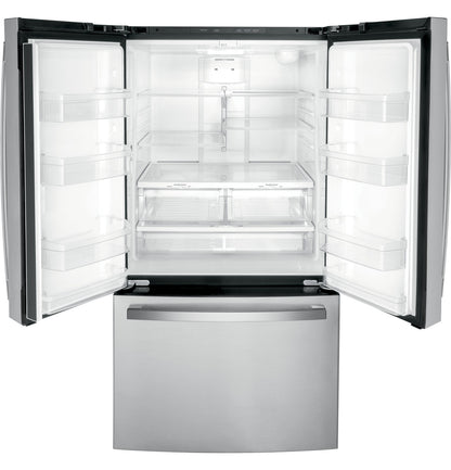 GE GNE25JYKFS 33" ENERGY STAR® French Door Refrigerator – 24.7 Cu. Ft. – Fingerprint Resistant Stainless Steel