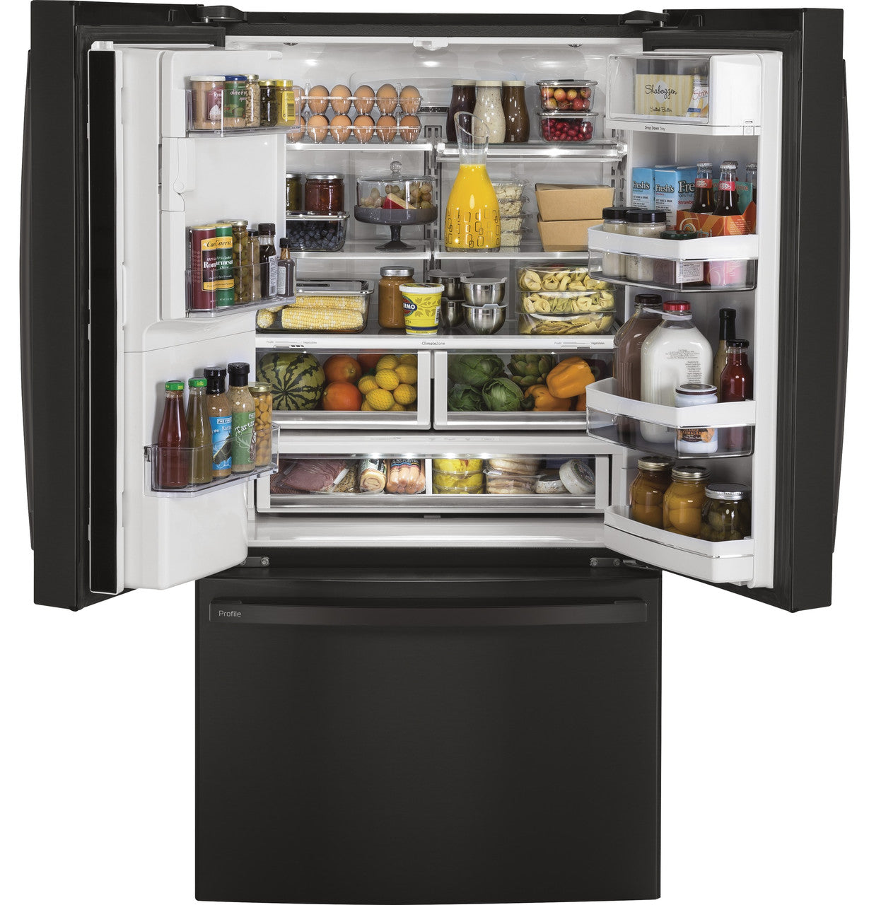 GE Profile PYE22KBLTS 36" Counter-Depth French Door Refrigerator with Hands-Free AutoFill – Black Stainless, ENERGY STAR®