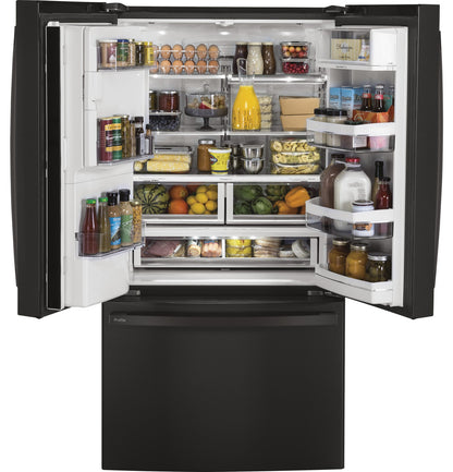 GE Profile PYE22KBLTS 36" Counter-Depth French Door Refrigerator with Hands-Free AutoFill – Black Stainless, ENERGY STAR®