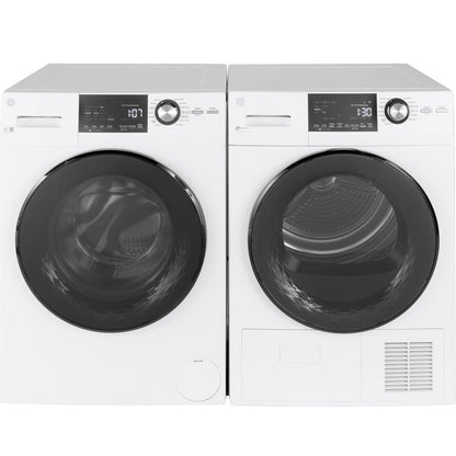 GE GFW148SSMWW Washer & GFD14ESSNWW / GFT14ESSMWW Dryer Laundry Pair – White