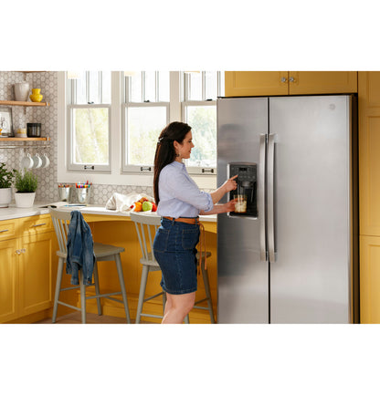 GE GSS23GYPFS 33" Side-by-Side Refrigerator with External Dispenser - Stainless Steel