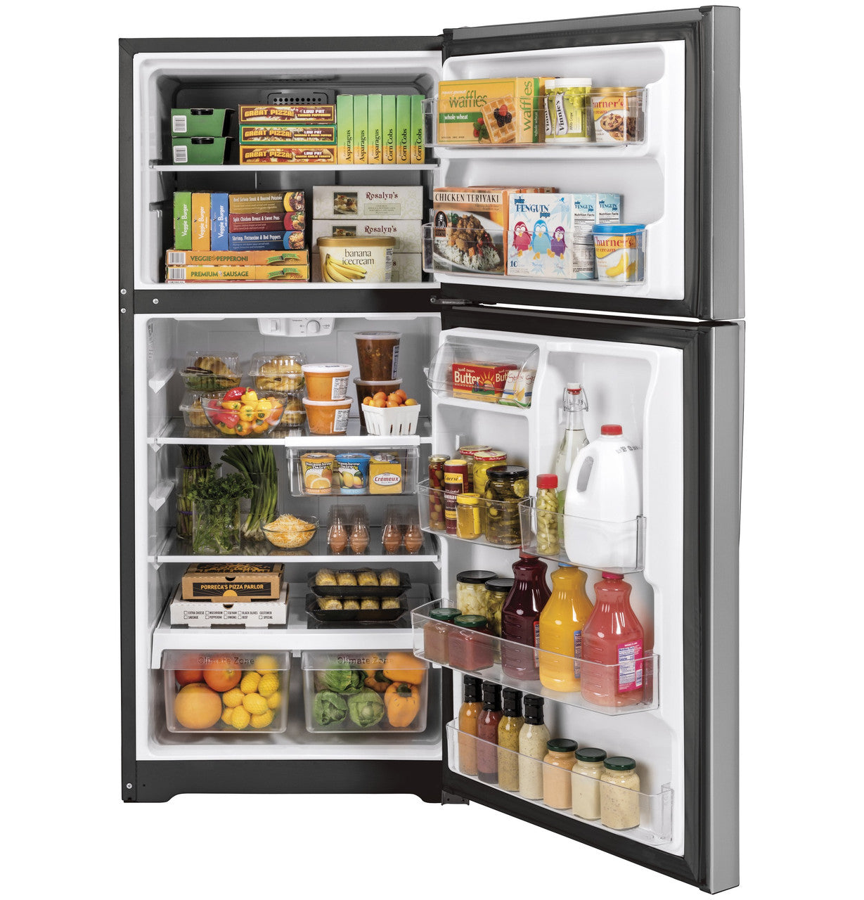 GE GTS22KYNRFS 30-inch Top-Freezer Refrigerator - Fingerprint Resistant Stainless