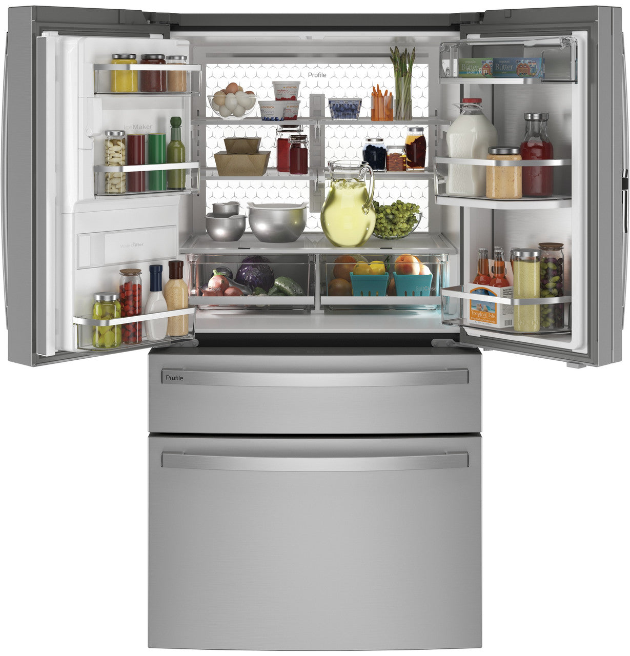 GE Profile PVD28BYNFS 36" 27.9 Cu. Ft. 4-Door French Door Refrigerator with Dual-Dispense AutoFill Pitcher