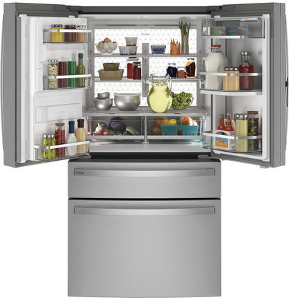 GE Profile PVD28BYNFS 36" 27.9 Cu. Ft. 4-Door French Door Refrigerator with Dual-Dispense AutoFill Pitcher