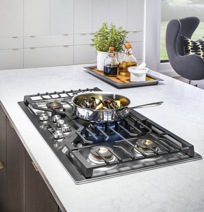 Monogram ZGU36ESLSS 36" Gas Cooktop with 5 Burners & Tri-Ring Burner - Stainless Steel