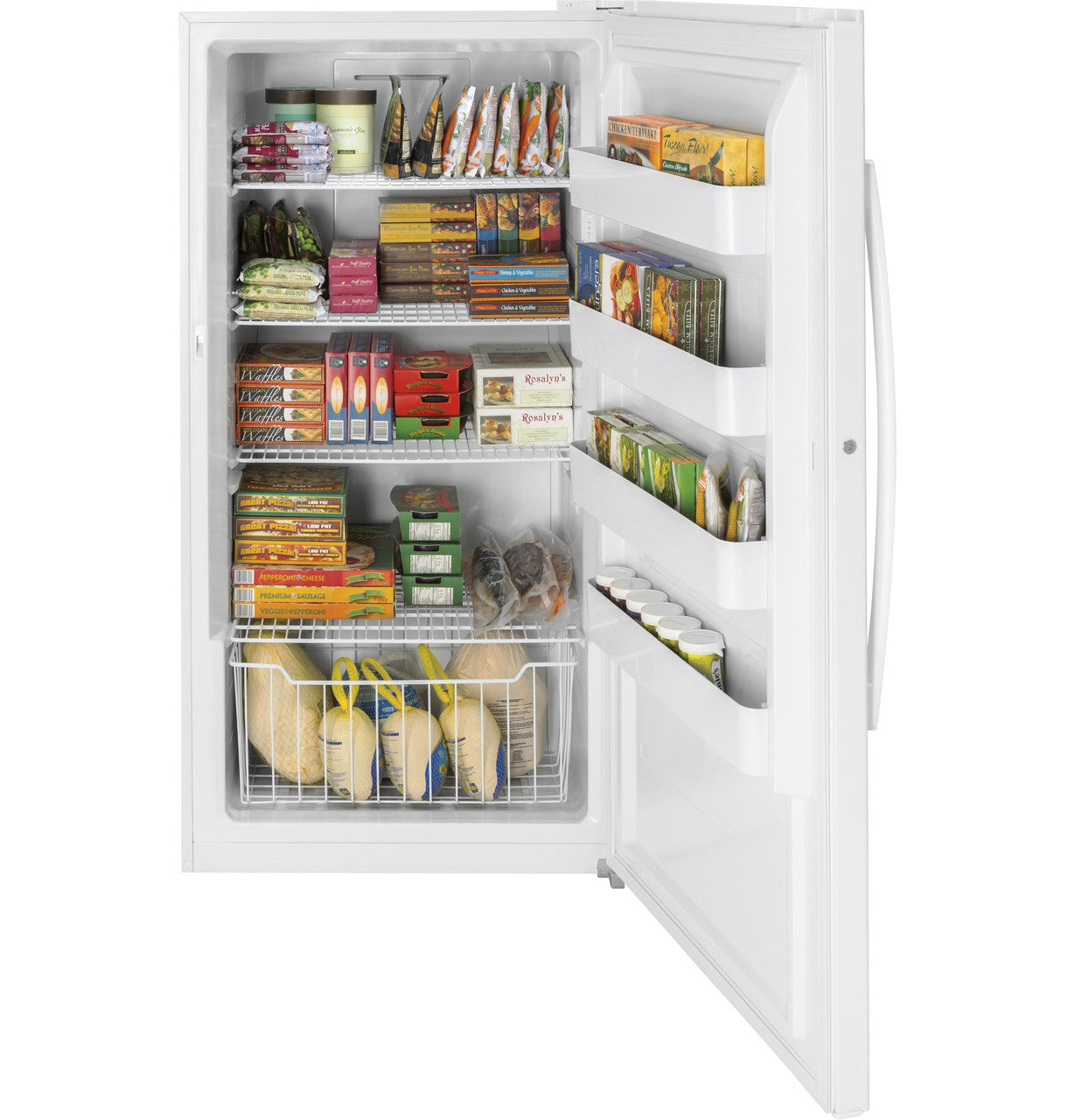 GE FUF17SMRWW 17.3 Cu. Ft. Frost-Free Upright Freezer, Garage Ready – White